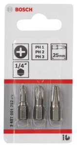 Bosch 3 Parça ExtraHard PH1/2/3*25 mm