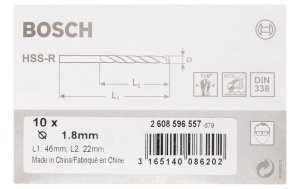 Bosch HSS-R 1,8*46 mm 10'lu Paket