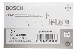 Bosch HSS-R 2,1*49 mm 10'lu Paket