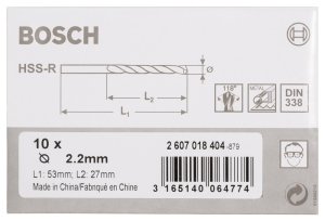 Bosch HSS-R 2,2*53 mm 10'lu Paket