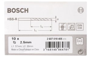 Bosch HSS-R 2,5*57 mm 10'lu Paket