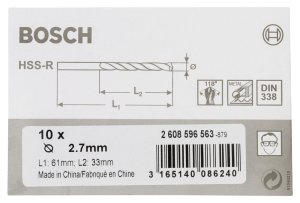 Bosch HSS-R 2,7*61 mm 10'lu Paket
