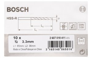 Bosch HSS-R 3,3*65 mm 10'lu Paket
