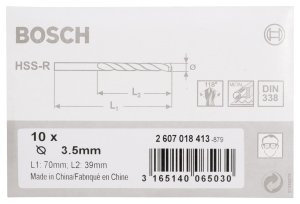 Bosch HSS-R 3,5*70 mm 10'lu Paket