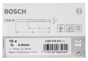 Bosch HSS-R 4*75 mm 10'lu Paket