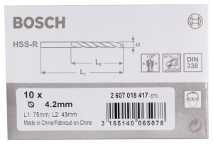 Bosch HSS-R 4,2*75 mm 10'lu Paket