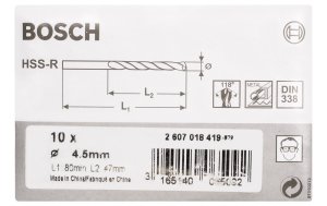 Bosch HSS-R 4,5*80 mm 10'lu Paket