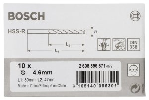 Bosch HSS-R 4,6*80 mm 10'lu Paket