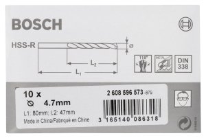 Bosch HSS-R 4,7*80 mm 10'lu Paket