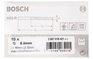 Bosch HSS-R 5*86 mm 10'lu Paket