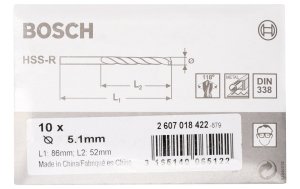 Bosch HSS-R 5,1*86 mm 10'lu Paket
