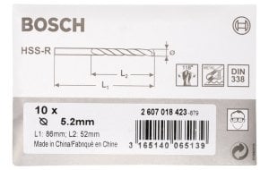 Bosch HSS-R 5,2*86 mm 10'lu Paket