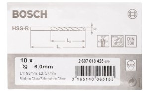 Bosch HSS-R 6*93 mm 10'lu Paket