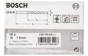 Bosch HSS-R 7,5*109 mm 10'lu Paket