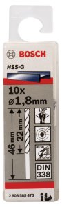 Bosch HSS-G 1,8*46 mm 10'lu Paket
