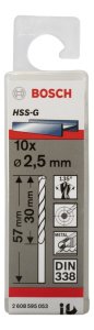 Bosch HSS-G 2,5*57 mm 10'lu Paket