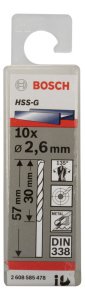 Bosch HSS-G 2,6*57 mm 10'lu Paket