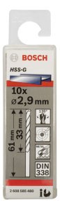 Bosch HSS-G 2,9*61 mm 10'lu Paket