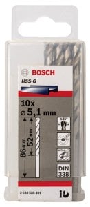 Bosch HSS-G 5,1*86 mm 10'lu Paket