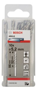 Bosch HSS-G 5,2*86 mm 10'lu Paket