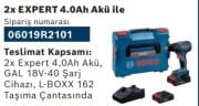 EXSR18V-90 Akülü Delme/ Vidalama 2x EXPERT 4.0Ah Akü EXPERT BOSCH