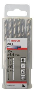 Bosch HSS-G 6,4*101 mm 10'lu Paket