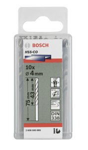 Bosch HSS-Co 3,8*75 mm 10'lu Paket