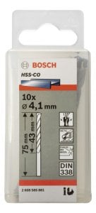 Bosch HSS-Co 4,1*75 mm 10'lu Paket