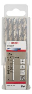 Bosch HSS-Co 7,5*109 mm 10'lu Paket