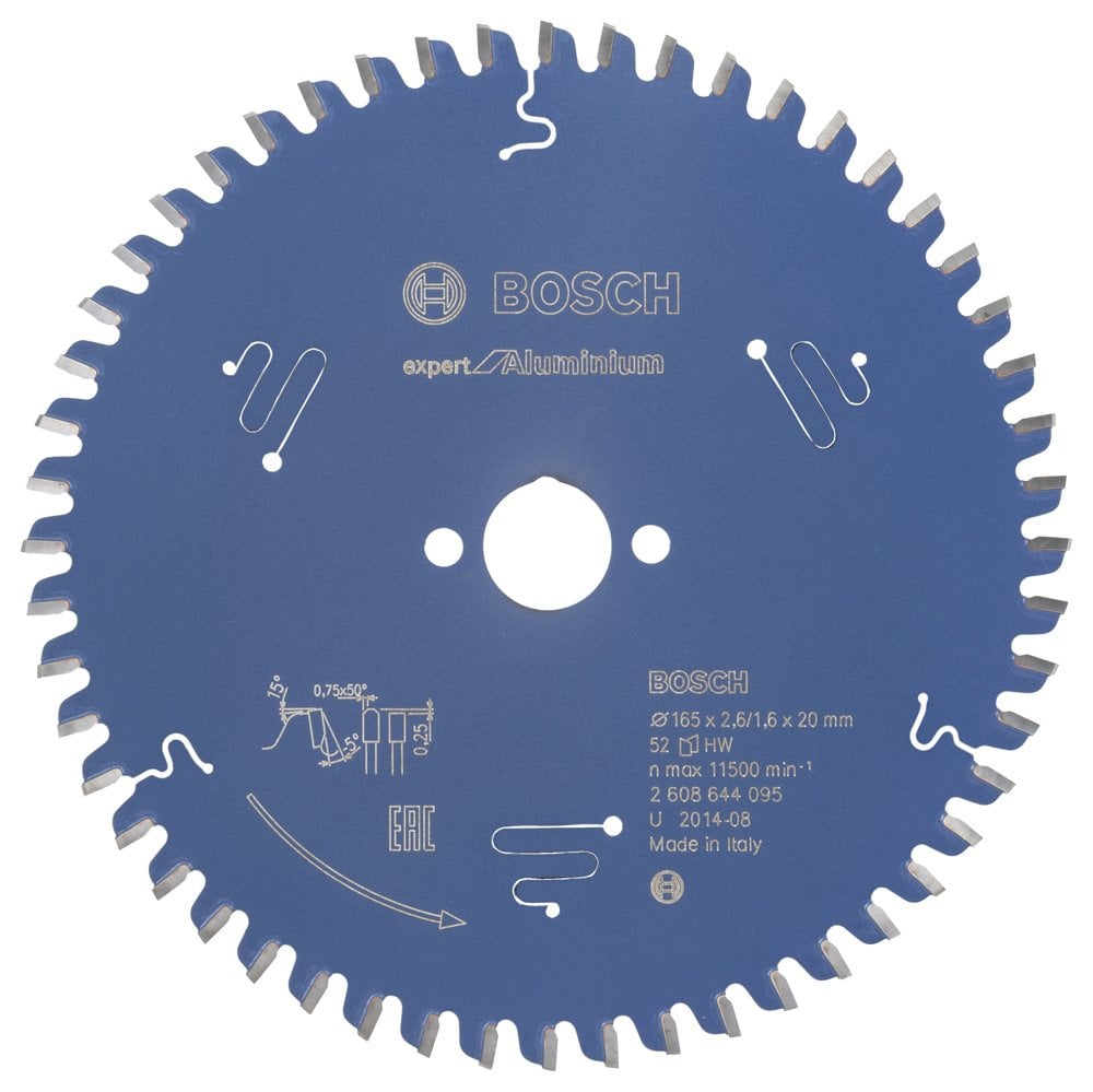 Bosch Expert for Aluminium 165*20 mm 52 Diş