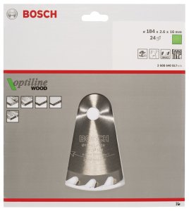 Bosch Optiline Wood 184*16 mm 24 Diş