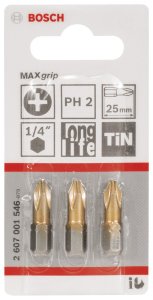 Bosch MaxGrip PH2*25 mm 3'lü